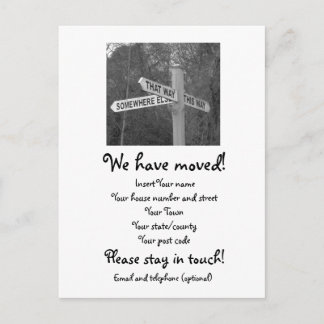 We have moved postcard