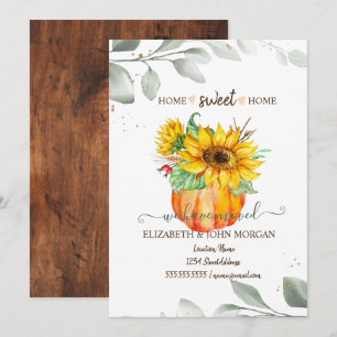 We Have Moved, Pumpkin,Leaves,Sunflowers,Wood