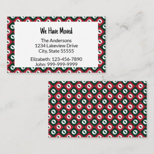 We Have Moved Red Green Christmas Trees (Budget) Card