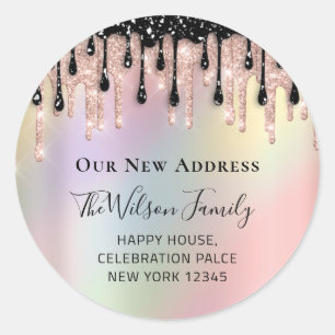 We Have Moved RSVP Change Of New Address Rose Classic Round Sticker