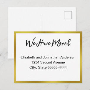 We Have Moved Script White Moving Announcement Postcard