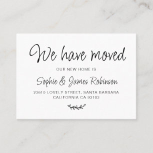 We have Moved Simple New Home Moving Insert Card