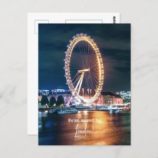 We have moved to London Moving Announcement Postcard