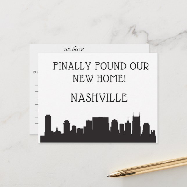 We Have Moved to Nashville Postcard (Front/Back In Situ)