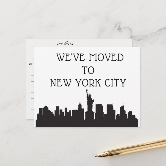 We Have Moved to New York City Postcard (Front/Back In Situ)