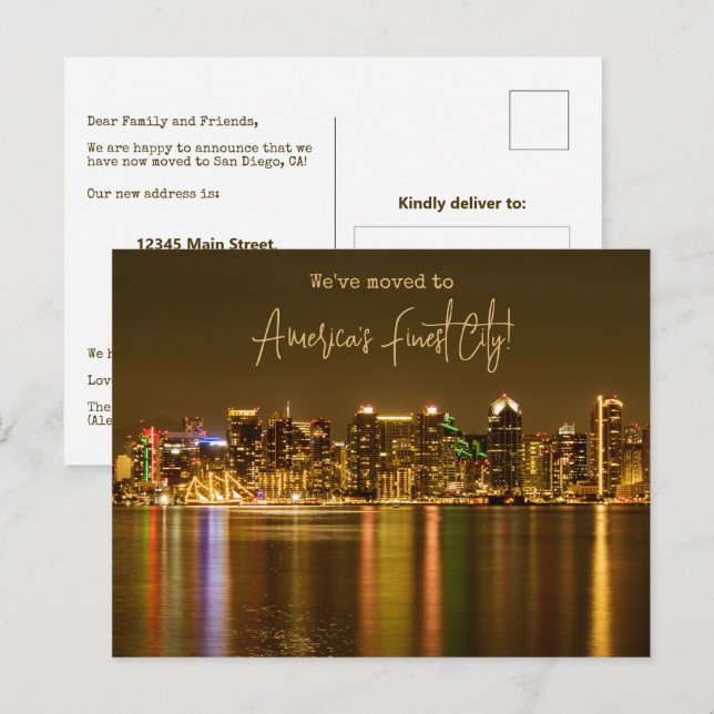 We have moved to San Diego Moving Announcement Postcard (Front/Back)