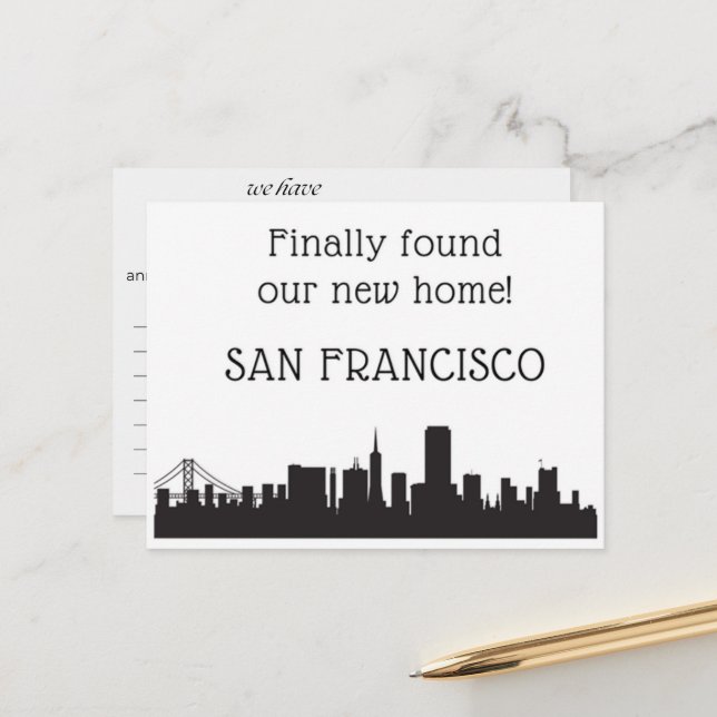 We Have Moved to San Francisco Postcard (Front/Back In Situ)