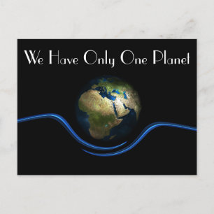 "We Have Only One Planet" & Earth From Space Postcard