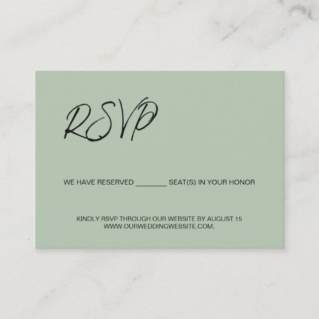 We have reserved seats template Sage green RSVP (Front)