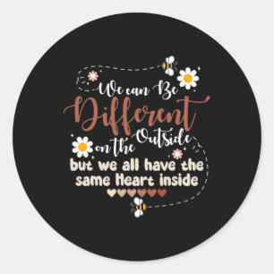 We Have Same Heart Inside Black History Month Wome Classic Round Sticker