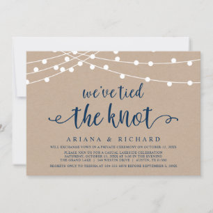 We have tied the knot, Wedding Elopement Party Inv Invitation
