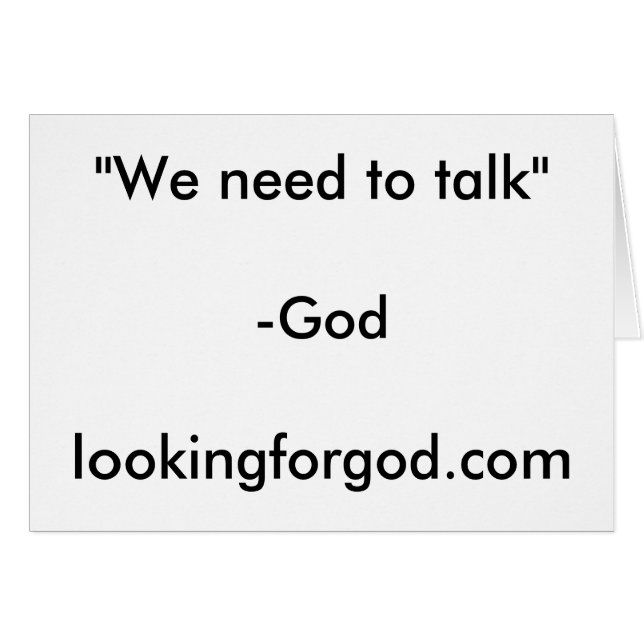 We have to talk (Front Horizontal)