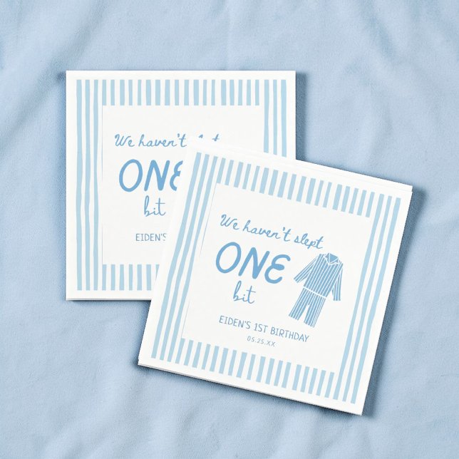 We Haven't Slept One Bit Pyjamas Birthday Napkin (Creator Uploaded)