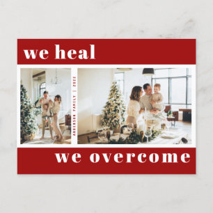 We Heal We Overcome Christmas Holiday Photo Postcard