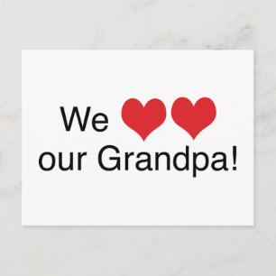 We Heart Grandpa Postcard