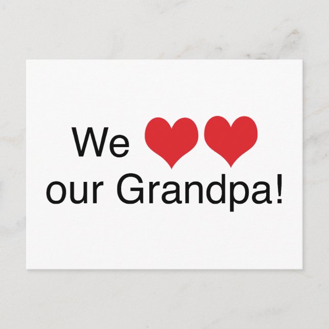 We Heart Grandpa Postcard (Front)