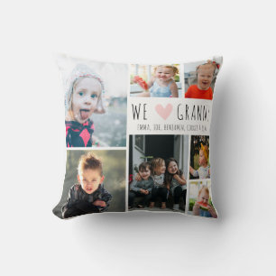 We Heart Granny Photo Collage Grandmother Gift Cushion
