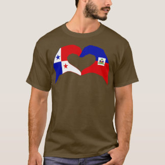 We Heart Panama Haiti Multinational Patriot Flag S T-Shirt