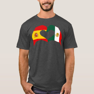 We Heart Spain Mexico Multinational Patriot Flag S T-Shirt