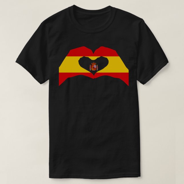 We Heart Spain Multinational Patriot Flag Series T-Shirt (Design Front)