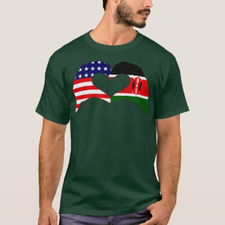 We Heart USA Kenya Multinational Patriot Flag Seri T-Shirt