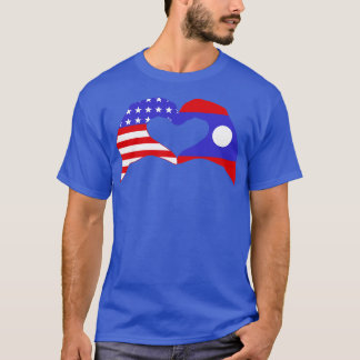 We Heart USA Laos Multinational Patriot Flag TShir T-Shirt