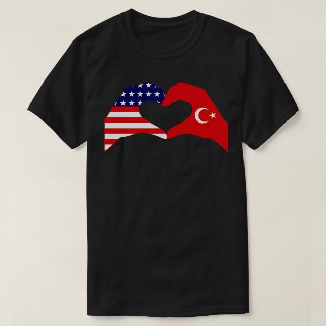 We Heart USA Turkey Patriot Flag Series T-Shirt (Design Front)