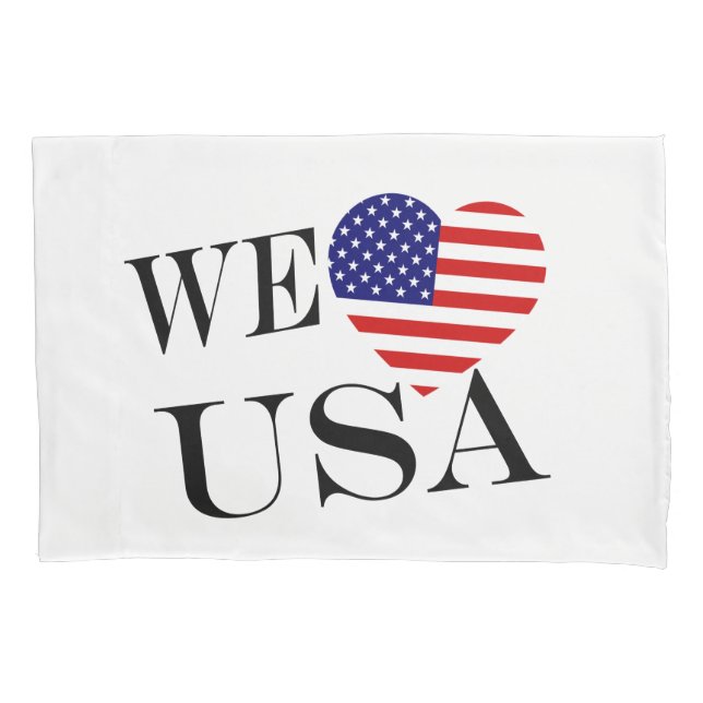 We Heartflag USA bk pccnt Pillowcase (Front)