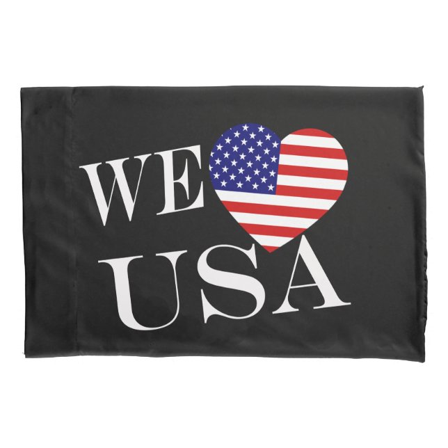 We Heartflag USA wt pct Pillowcase (Front)