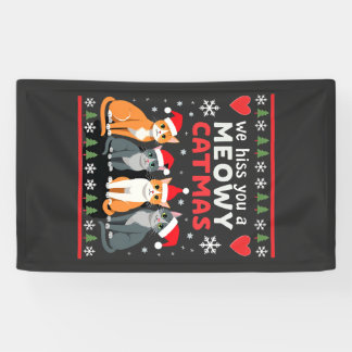 We Hiss You A Meowy Catmas Funny Cat Christmas Ugl Banner