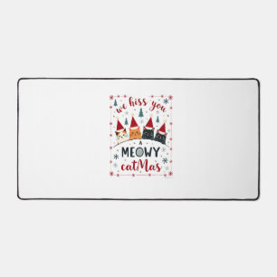 We Hiss You A Meowy Catmas Funny Cat Christmas Ugl Desk Mat