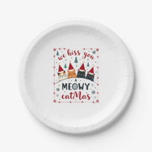 We Hiss You A Meowy Catmas Funny Cat Christmas Ugl Paper Plate