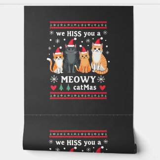 We Hiss You A Meowy Catmas Funny Cat Christmas Ugl Wallpaper