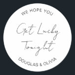 We Hope You Get Lucky Tonight Wedding Lottery  Classic Round Sticker<br><div class="desc">We Hope You Get Lucky Tonight Wedding Lottery Classic Round Sticker</div>