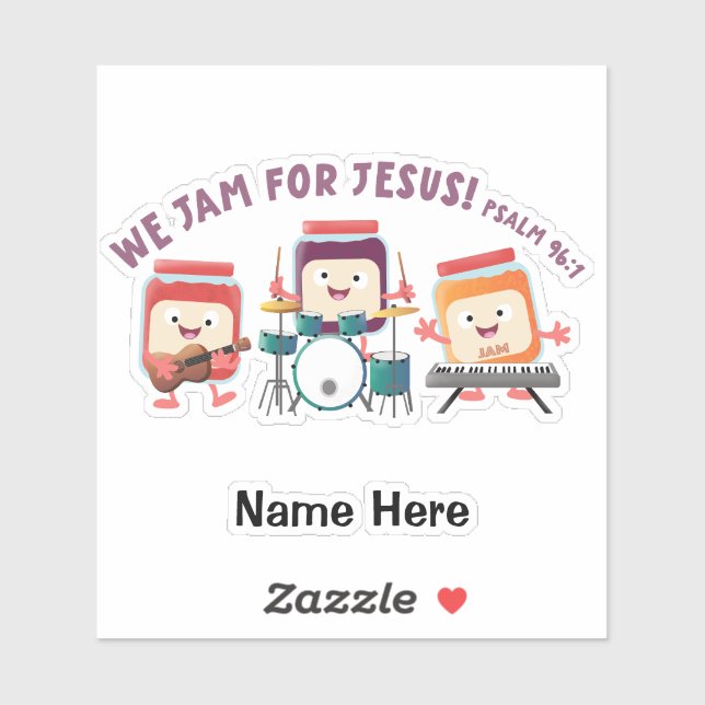 We Jam for Jesus cute bible verse cartoon (Sheet)