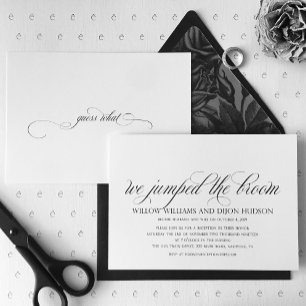 We Jumped The Broom Wedding Announcement Card