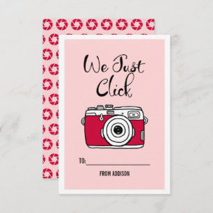 We Just Click Camera Kids Classroom Valentine Card