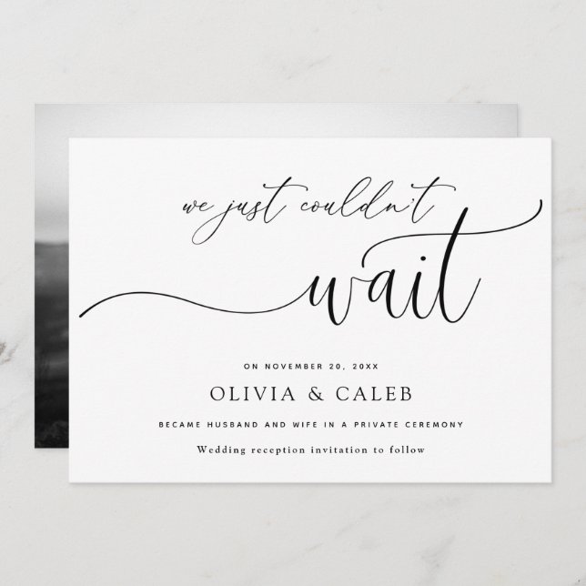 We Just Couldn't Wait Marriage Announcement  (Front/Back)