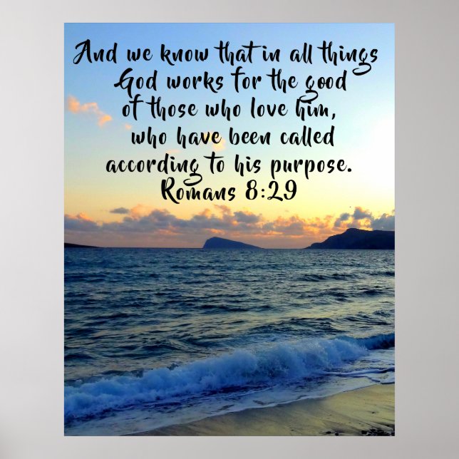 We Know That In All Things Romans 8:28 Christian Poster (Front)