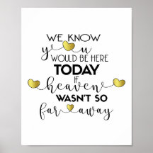 We Know You Would Be Here Today-Gold Wedding Sign