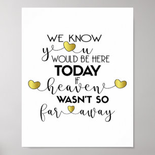 We Know You Would Be Here Today-Gold Wedding Sign