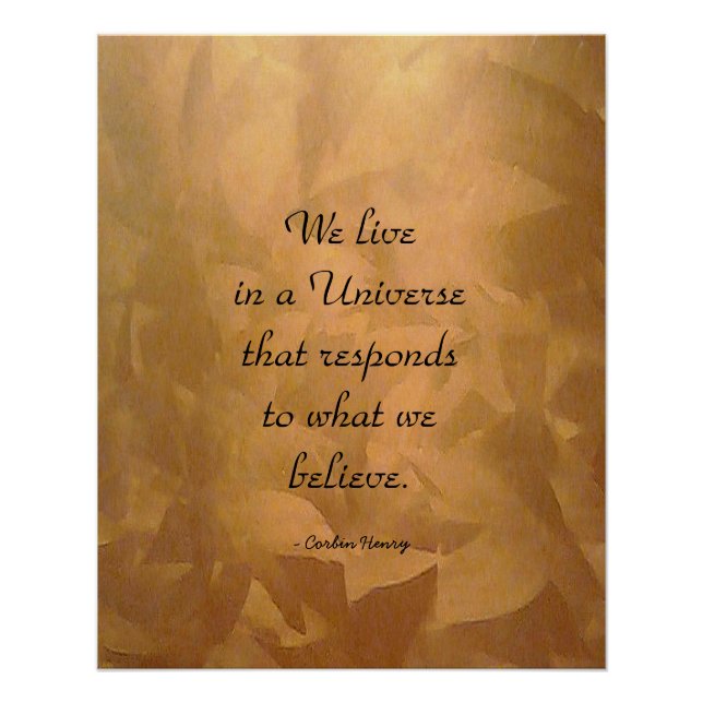 We Live In A Universe Quote - Copper Poster (Front)