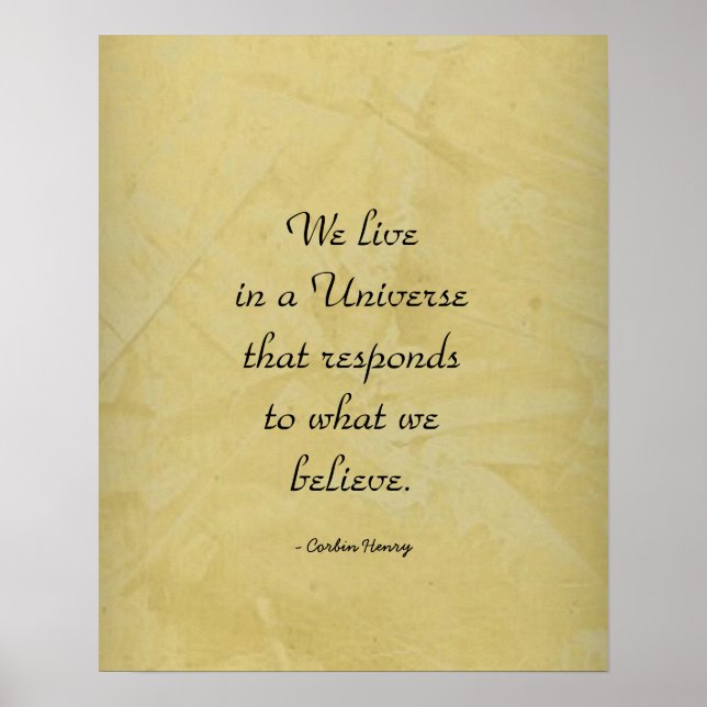 We Live In A Universe Quote Poster (Front)