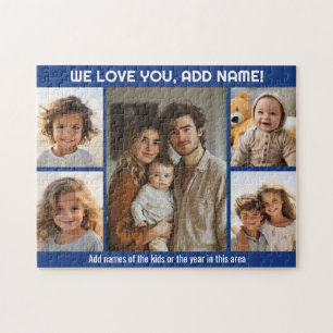 We Love Add Name - 5 Photo Collage Jigsaw Puzzle