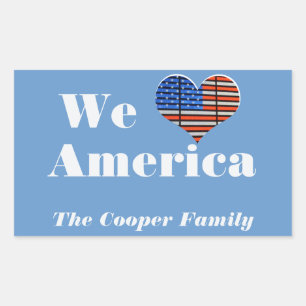 We Love America Rectangular Sticker
