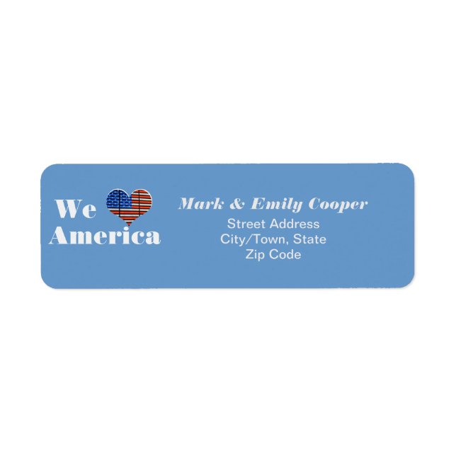 We Love America Return Address Label (Front)