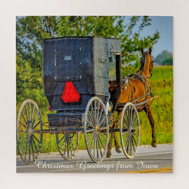 We love Amish Carraiges in Iowa. Jigsaw Puzzle (Vertical)