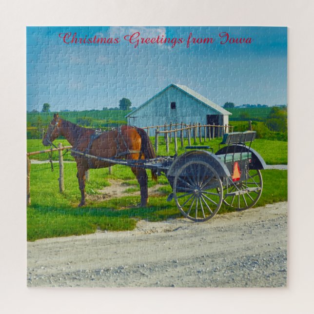 We love Amish Carraiges in Iowa. Jigsaw Puzzle (Vertical)