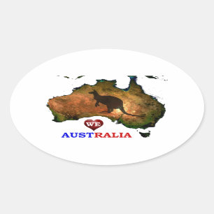 WE LOVE AUSTRALIA. OVAL STICKER