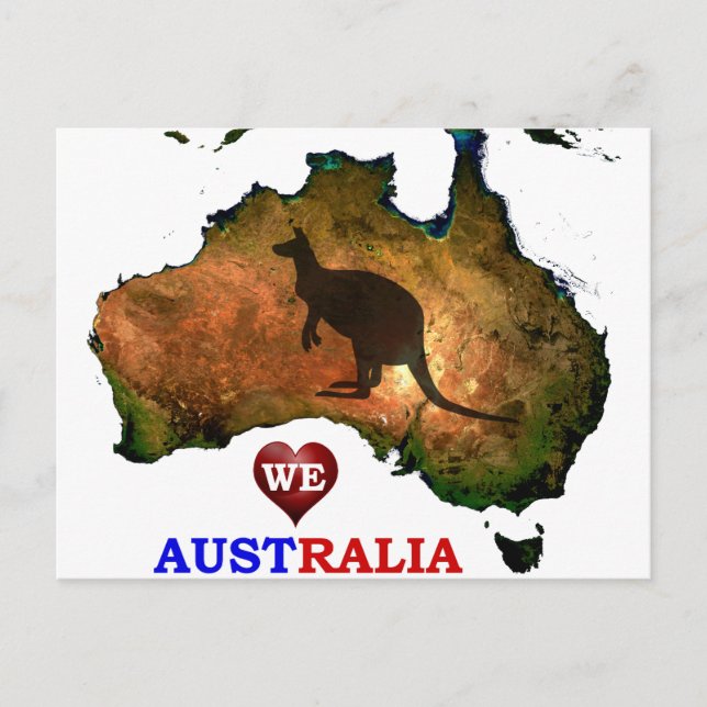 WE LOVE AUSTRALIA. POSTCARD (Front)